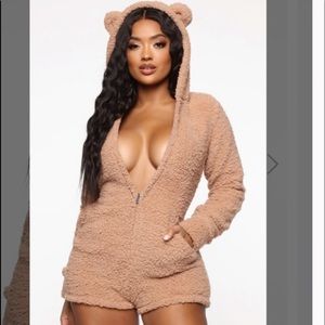 Fashion nova teddy beer onesie